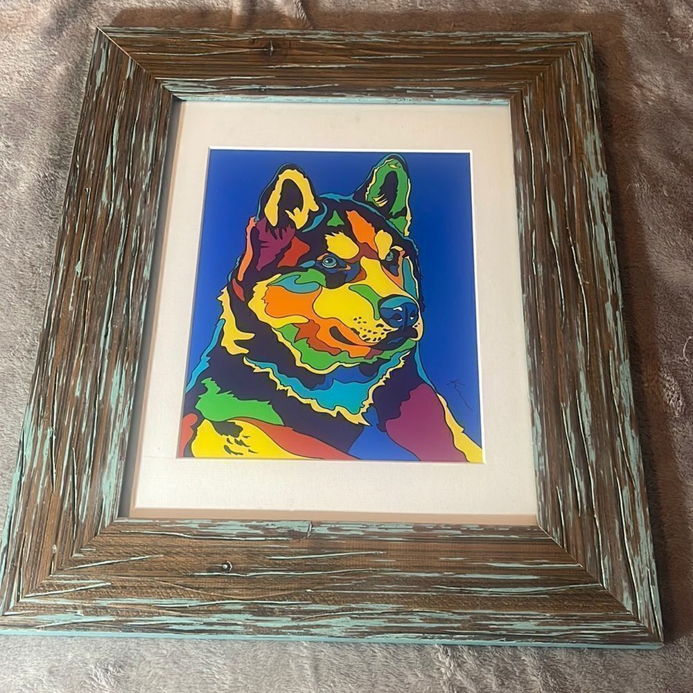 KROMA life fine art collection dog print with frame